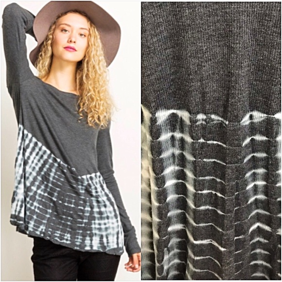 Flattering Flowy Stretchy Tie Dye Tunic Top Med - Picture 3 of 6